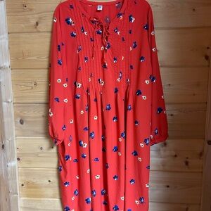 Women’s 
3X red dress pullover lightweight comfortable long sleeved floral cool